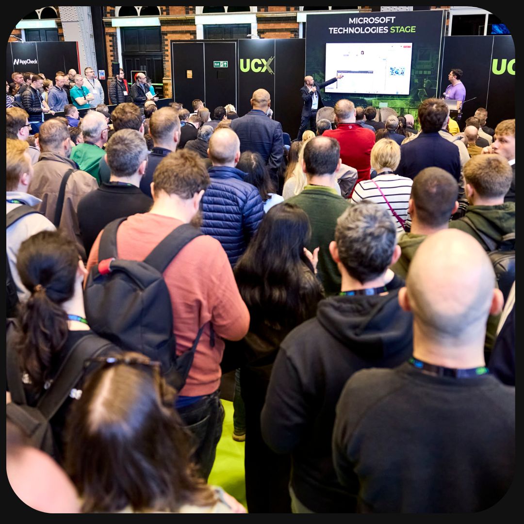 Crowd of people at the Microsoft Technologies Stage at DTX Manchester